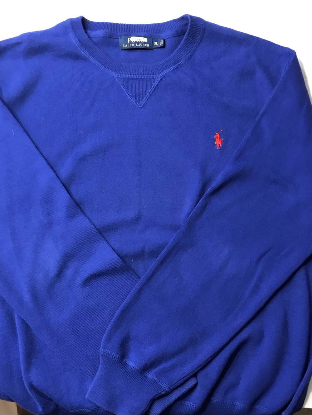 Ralph Lauren Men’s Crewneck Sweater - Royal Blue with Red Pony